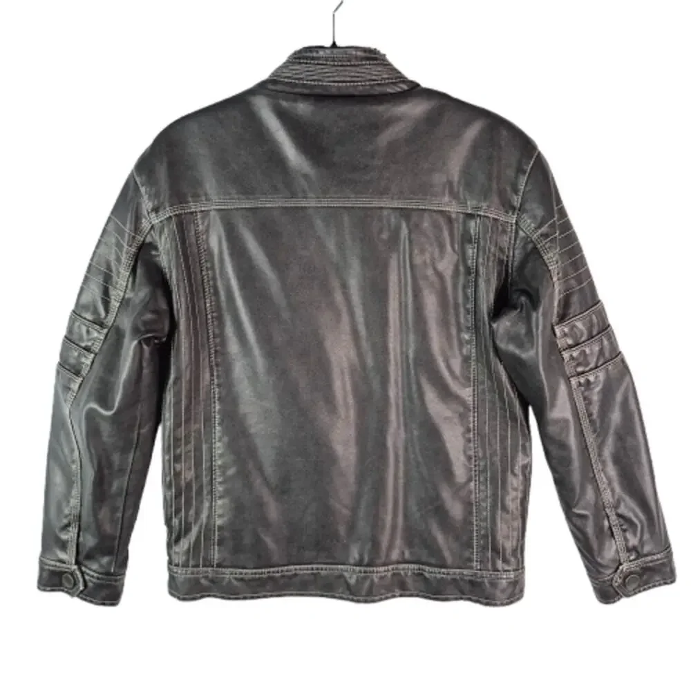 BKE "Garrison"  Faux Leather Jacket w/ Fleece Liner Size Youth Boys XL 18-20 - Picture 6 of 13